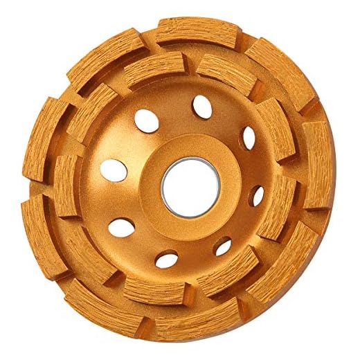 KSEIBI 644030 4-1/2-Inch Double Row Diamond Cup Grinding Wheel Gold for Angle Grinder Polishing and Cleaning Stone/Cement/Marble/Rock/Granite/Concrete