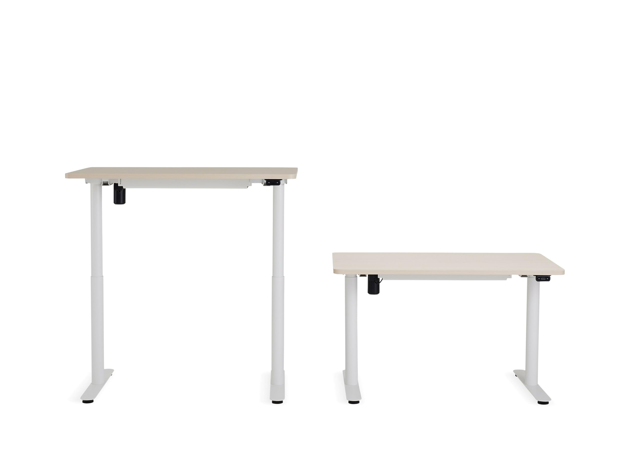 Steelcase AMQ Height-Adjustable Desk - Standing Adjustable Desk - Powerful Computer Standing Desk - Easy Assembly Computer Desk - White Base & Light