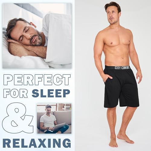 Mens Pyjama Shorts - Comfy Lounge Shorts with Pockets Pack of 22