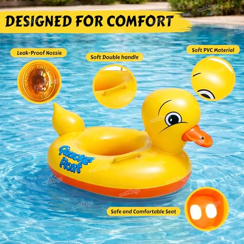 Image of Zest 4 Toyz Swimming Ring Swimming Tube for Kids Inflatable Tube for Swimming Pool Floaters for Kids Water Tube for Baby Swim Ring for 3+ Years Girls and Boys (Duck Shaped) Orange