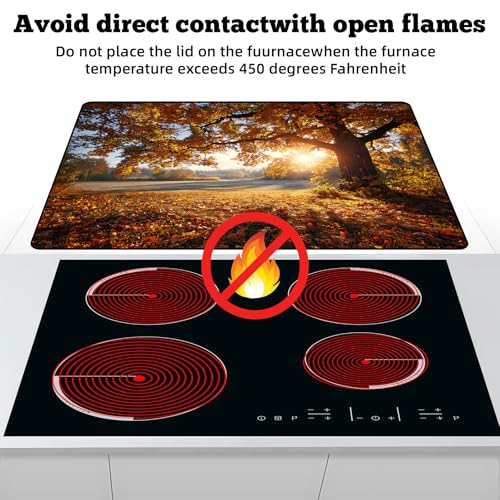 Image of Multi-Design Stove Cover for Glass /Electric Stoves - 3-in-1 Heat-Resistant Protector Mat, Non-Slip Drying Rack 28 inchx20 inch
