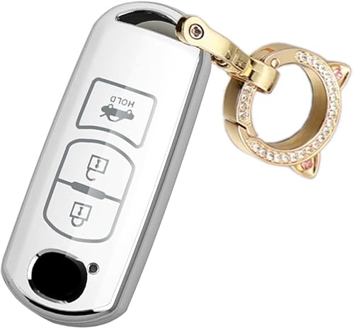 Miniatura 7 de ontto Funda para llave inteligente compatible con Mazda de 3 botones para Mazda 2, 3, 5, 6, 8, CX3, CX5, CX7, CX9, MX5, protector de llave de