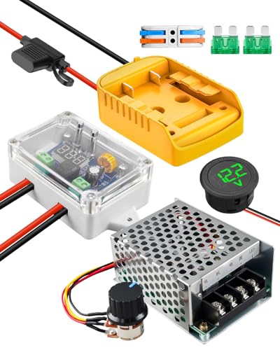 Power Wheel Battery Adapter Kit Compatible with Dewalt 18V 20V Battery, Power Wheel Conversion Kit with Low Voltage Protector Voltage Regulator for DW DIY Controlled Truck Robotics Car Toys