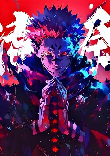 Image of NIJUKA Anime Printed Metal sheet Poster For Home And Room Decoration | For Anime Art Fans Boys And Girls (Sukuna god of curse)