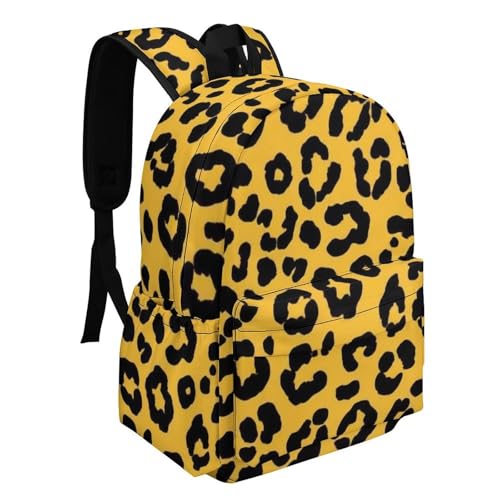 Casual Daypack Lightweight Travel Backpack Laptop Backpacks Hiking Backpack Fashion Computer Bag For Men & Women Animal Skin Cheetah Leopard Leather Print Yellow2