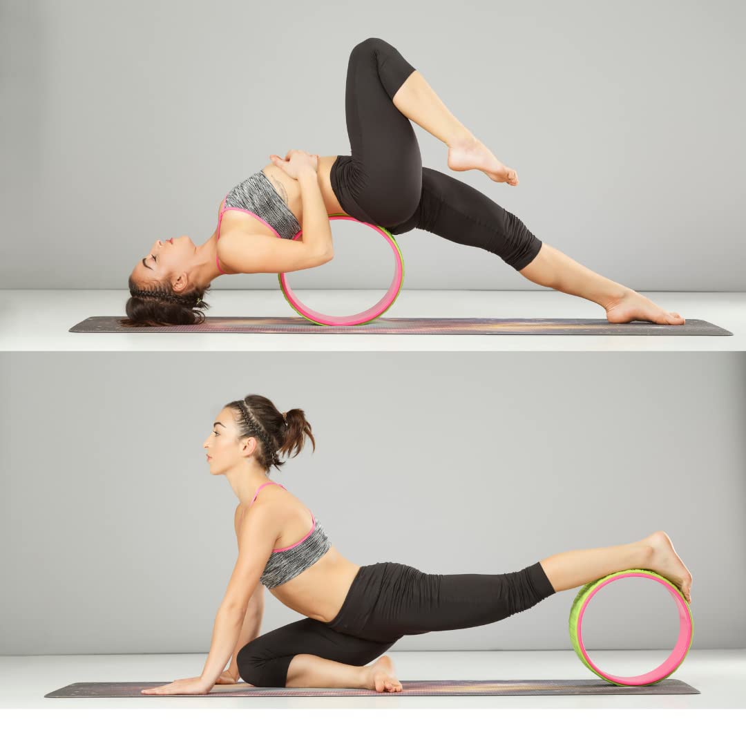 ATC Handels GmbH Herramienta de yoga para asanas, pilates y ejercicios de yoga, rodillo de espalda, backbend, pilates, rosa