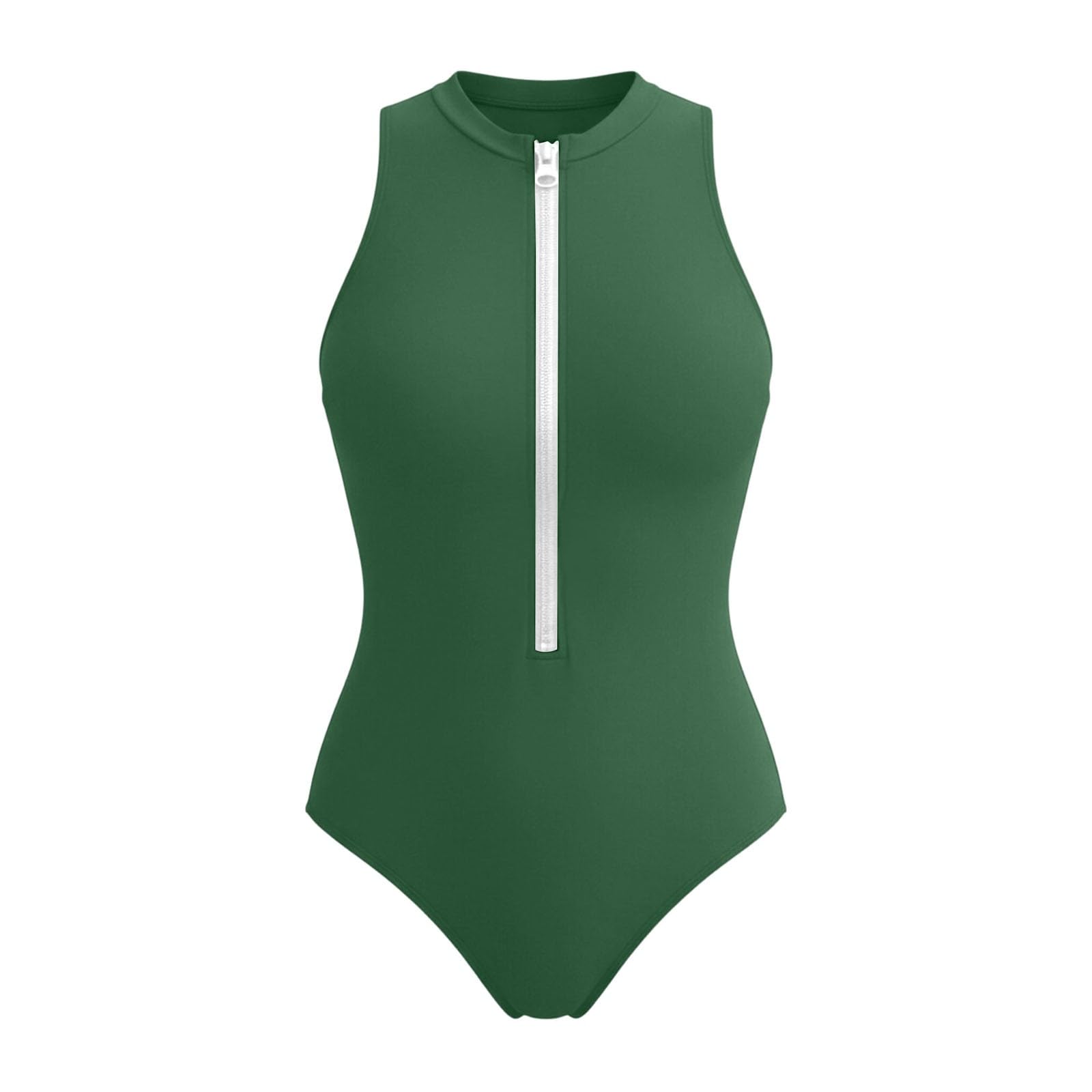 Traje de baño Elegante sin Mangas: Traje de baño de Color Liso Estilo Triangular para Entrenamiento de Buceo y Ropa de Playa, Mujer, Espalda Abierta