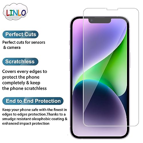 Image of Tempered Glass Screen Protector Compatible for Apple iPhone 14 with Full Screen Coverage; Except Edges and Easy Installation Kit(Transparent), Pack of 1