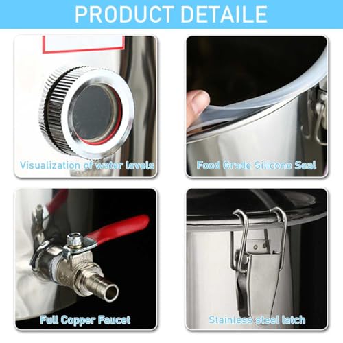 Genérico 304 Distiller de Agua de Acero Inoxidable - 5L/H Comprador electrotérrate automático para el hogar, labón, Dental y química - Sistema de destilería de Alta eficiencia