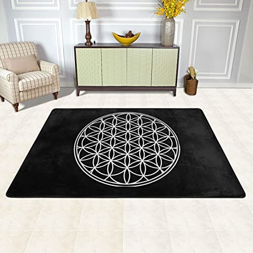 Flower of Life Sacred Geometry Area Rug Living Room Kitchen Bedroom Sofa Bedside Carpet Floor Mats 36