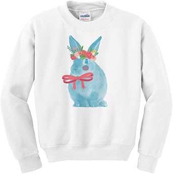 Bunny with Flower Crown Easter Kids Sweatshirt Youth