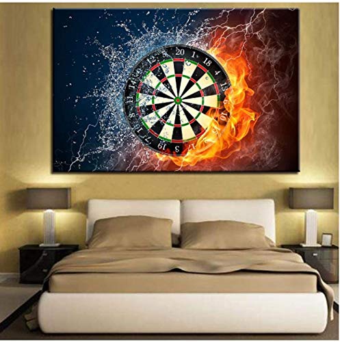 QWEWQE Abstrakte Wandkunst Leinwandbild, Moderne Darts Platte Rahmen Dekorative Modulare Poster und Drucke, Wandbilder Gemälde für Wohnzimmer deko, Kein Rahmen (70x120cm) Cover