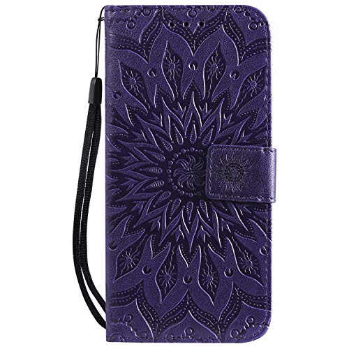 Huawei Y6 2019/Honor 8A/Y6 Pro 2019 Case, Lomogo Leather Wallet Case with Kickst