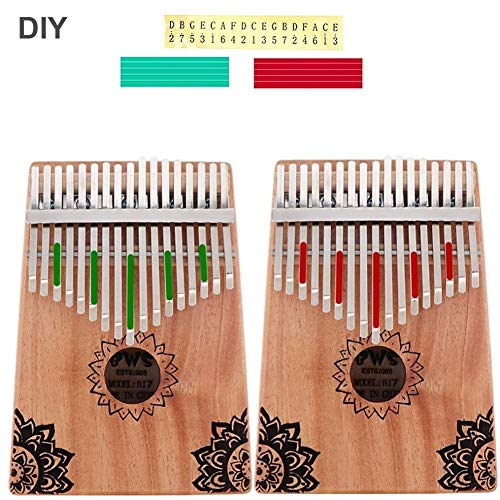 CHENTAOMAYAN 17 toetsen Kalimba duurzaam massief mahonie duim piano met bloemen patroon Mbira natuurlijke mini… - Image 5
