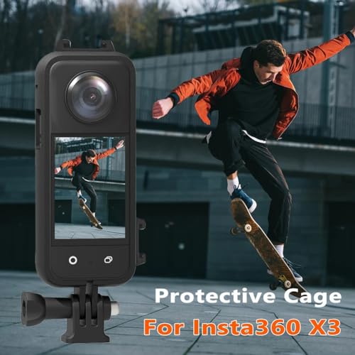 Image of Insta 360 X3 X2 Pro Shockproof Protective Frame Cover | Action Camera Accessories Mount Cage Housing Anti-Drop Guard Compatible Insta 360 One X3 X2