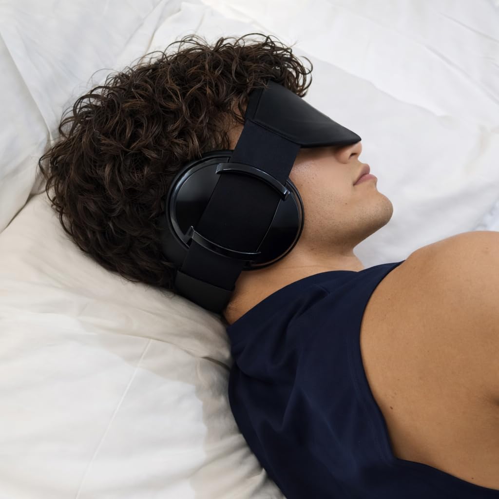 Protección auditiva para dormir+máscara 3D para dormir,Orejeras insonorizadas con cancelación de ruido+máscara para los ojos,Mejoran el sueño, auriculares con protección de ruido ajustable