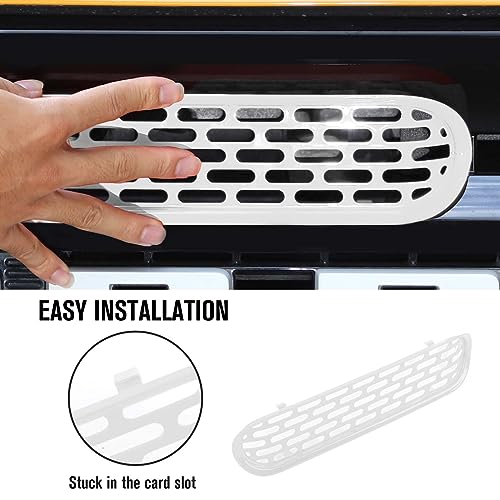 Image of Jimen Compatible with Ford Bronco 2021-2023, 6PCS Front Grille Inserts Mesh Grill Cover Exterior Trim Accessories (White)