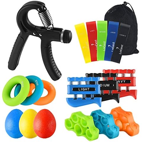 Hand Grip Strengthener Set Forearm Adjustable Resistance Hand Gripper, Finger Exerciser, Finger Stretchers, Grip Rings Hand Exerciser, Stress Relief Cover