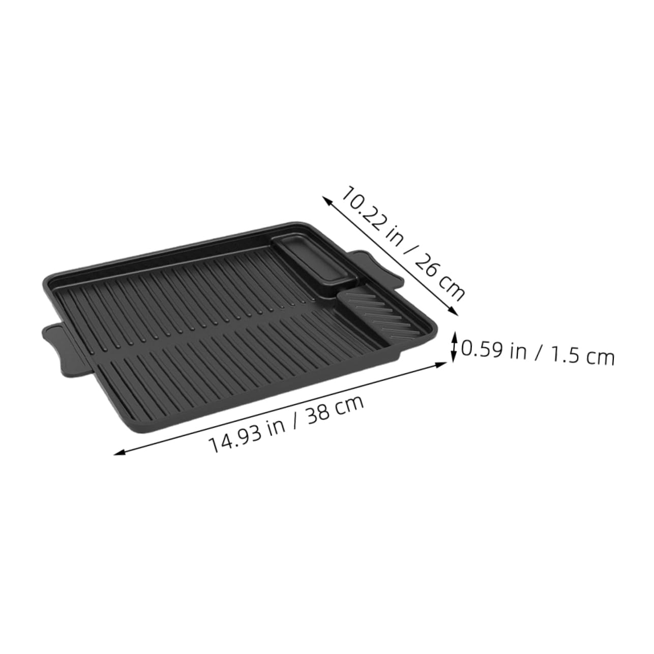 Padella Grill Rettangolare Coreana in Alluminio Nero, Grande | Uso per Barbecue All’aperto e Grigliate in Casa, Stile Coreano, Superficie Ampia, Formato Portatile