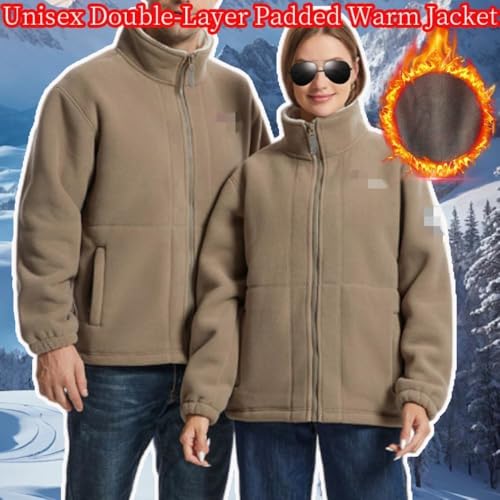 Unisex Double-Layer Padded Warm Jacket, Winter Ultra-Warm Sherpa Jacket, Men's Full-Zip Polar 360 Fleece Jackets with Pockets2