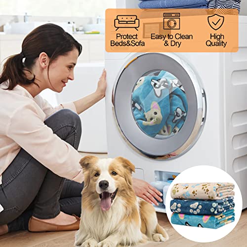 Image of 1 Pack 3 Blankets for Dogs Blankets for Medium Dogs Puppy Dog Blanket Super Soft Fluffy Premium Fleece Pet Blanket Flannel Throw for Dog Puppy Cat Paw Blanket(23x16 inch)
