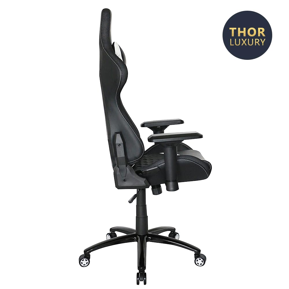 BERSERKER Silla Gaming Ergonómica, Giratoria 360°, Inclinación 90-180°, Base Metálica 70 cm, Capacidad 160 kg, Negro