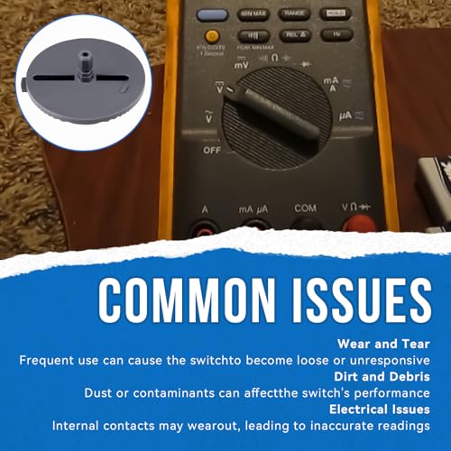 Image of Replacement Knob Switch (Plastic Shaft) Compatible with F-Luke 83, 83-III, 83-V, 85, 85-III, 87, 87-III, 87-V, 88, 88-V, 787 Models Multimeter