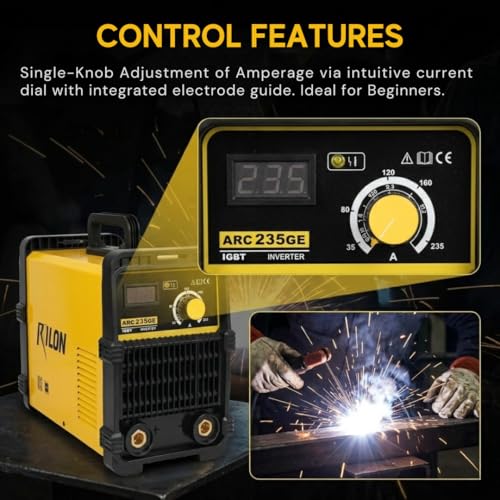Image of RILON ARC 235GE Welding Machine | 235A IGBT Inverter ARC /MMA Welder | Authorised Indian Distributor | RI CHIP Control | Hot Start + Arc Force | For 2.5mm & 3.2mm Electrodes | 6 Month Service Warranty