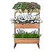 unho Hochbeet aus Holz, Vertikales Blumenbeet mit 3 Pflanzkästen, Blumentreppe Pflanzkasten Blumenkasten Gartenbeet Frühbeet, 69cm x 39cm x 106cm