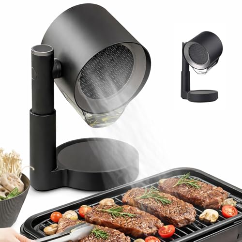 Mobile Dunstabzugshaube ohne Installation, tragbare Mini Abzugshaube mit Ölsammelbox, teleskopisch und 90° neigbar 3-stufig leise, waschbarer wiederverwendbarer Doppelfilter für Küche Wohnung RV Camping