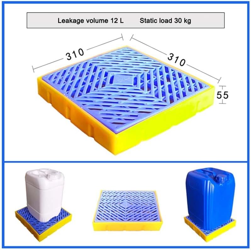 Stackable Containment Spill Pallet - Durable Polyethylene Tray for Oil Drums & Paint Buckets - Modular Platform for Industrial Garage & Warehouse Storage