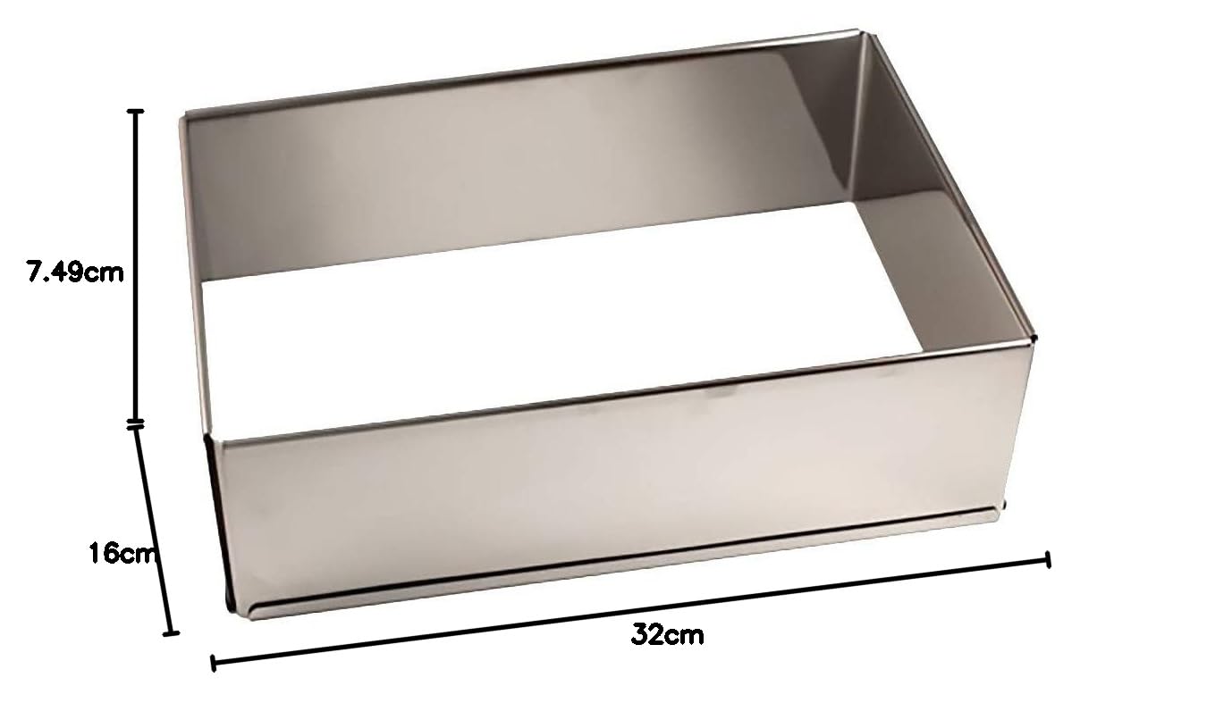 Lares Forma do pieczenia prostokątna, bardzo wysoka, w kartonie – ze stali nierdzewnej – regulowany rozmiar – Made in Germany