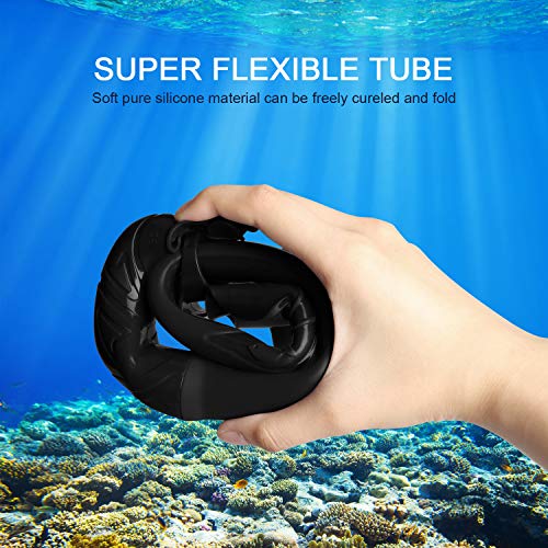 image for Bairuifu Freediving Snorkel - Flexible Silicone Snorkel Tube for Divin