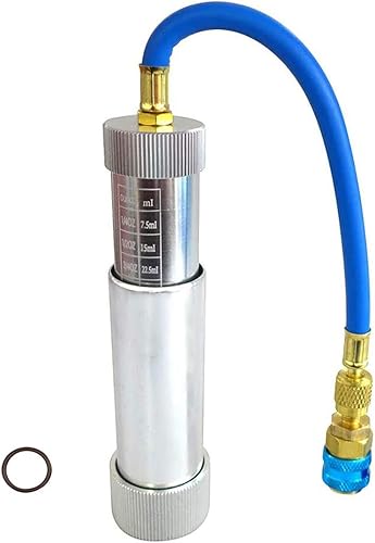TIKSCIENCE Acoplador rápido del inyector R134A del aceite y del tinte de la CA, línea de acondicionamiento de las herramientas R-134a R410a R22 R12