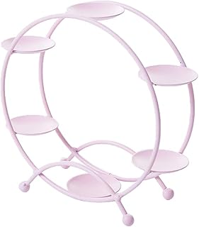 HomeDecTime Complementi D'arredo per Feste di Nozze Vassoio da Portata per Dessert Ruota Panoramica 6 Cupcakes Supporti per Torte Porta Torte, 6 Colori tra Cui Sc - Rosa, 20.9x7.8x18.2cm