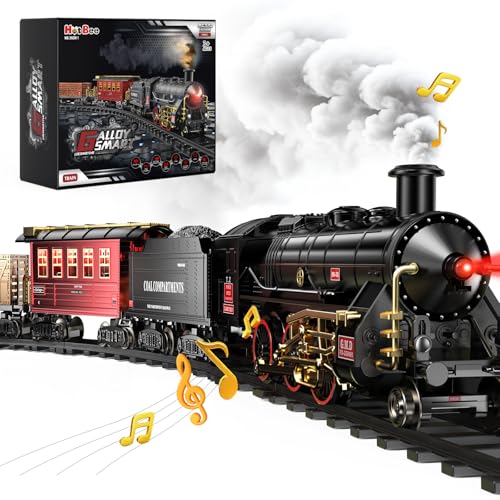 Hot Bee Legierung Eisenbahn Kinder Elektrisch, Weihnachtszug Elektrisch, Eisenbahn Weihnachtsbaum, Weihnachtszug für den Tannenbaum, Geschenk Junge 3 4 5 6 7+ Jahre