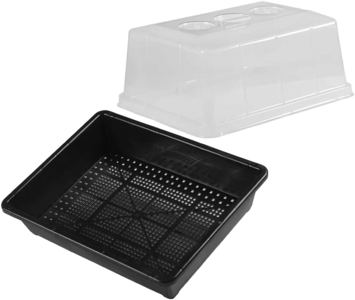 Luxshiny Seed Starter Tray with Dome Greenhouse Accessory Nursery Germination Tray for Succulent and Carnivorous Plants, High-Covered Plastic Seedling Container for Indoor Gardening
