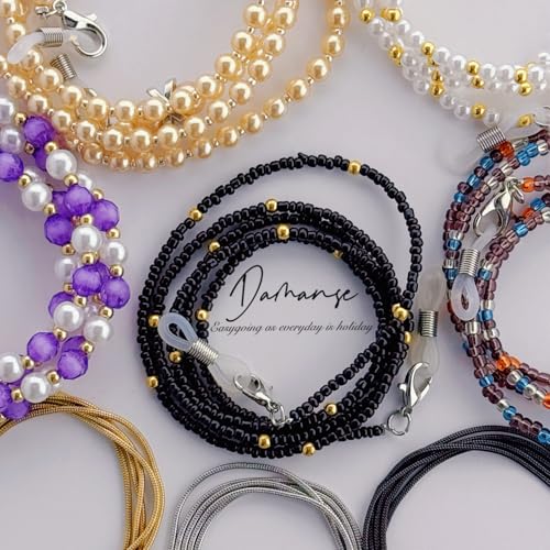Image of Damanse Eyeglass Chain,8 Pcs Beaded Eye Glasses Strap Holders around Neck For Women