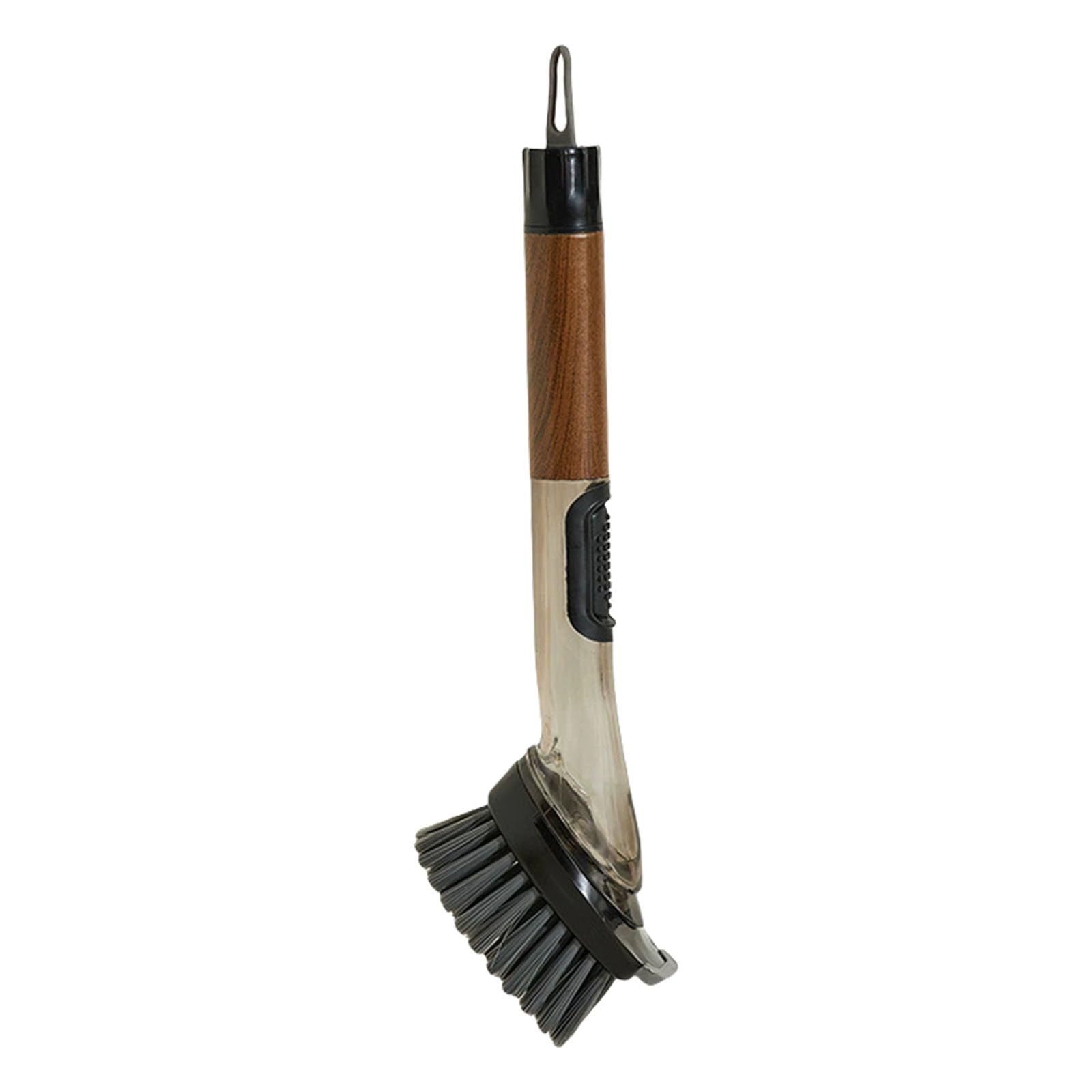 Nucelit Multiple Purpose Liquid Dispensing Scrub Brush with Long Handle for Nonstick Cookware Oil Removal Dishwashing Kitchen Cleaning Not Stick Oil Kitchen Scrubber Brush