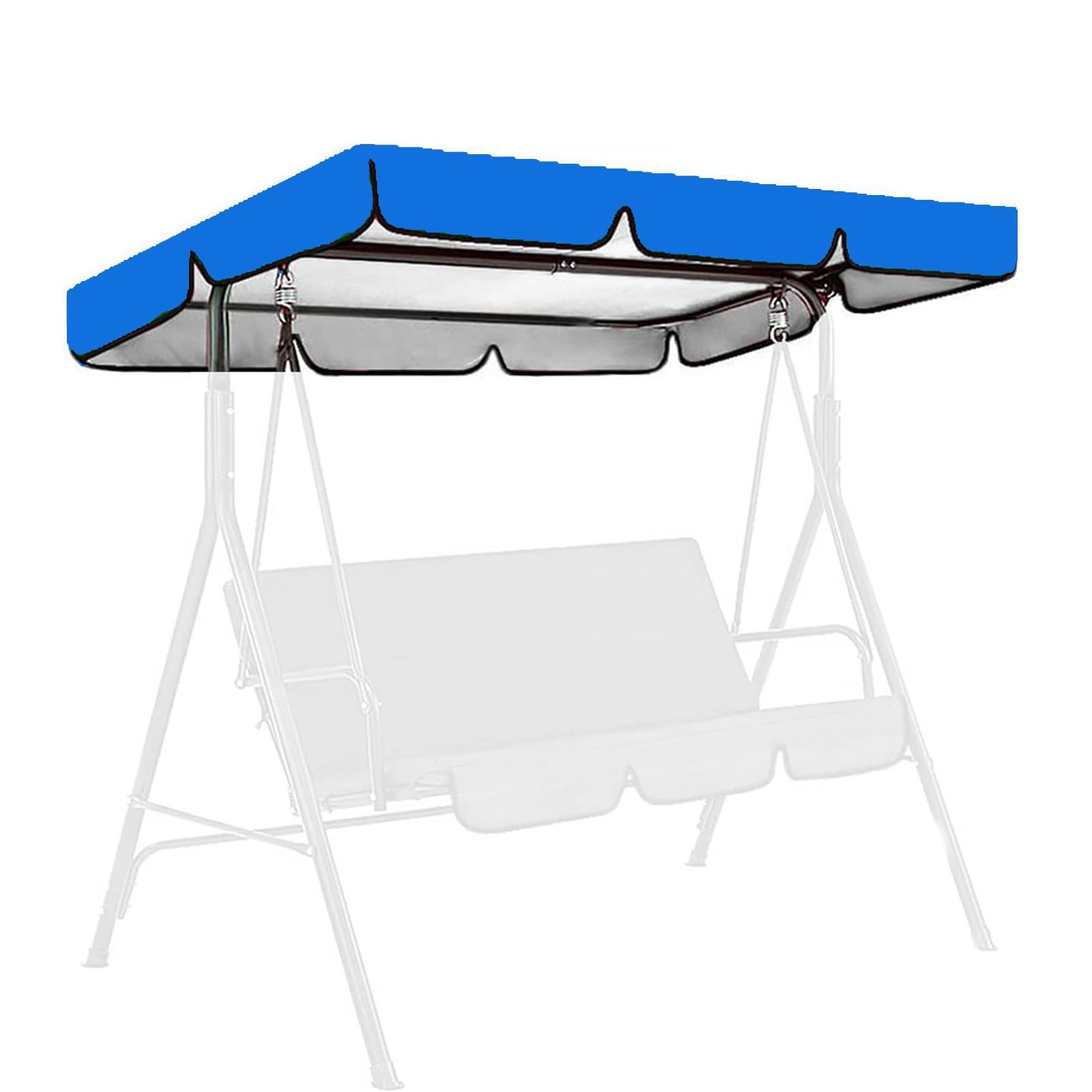DLLDLGG Outdoor Swing Canopy Top Replacement, Garden Furniture Sun Shade Cover, 210D Rain and Snow Protection Porch Swing Canopy Replacement Cover for Patio Swing Chair(Royal blue,98x73in)