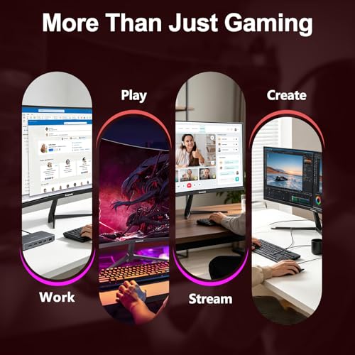Image of Gawfolk 32 inch Curved Gaming Monitor 240Hz, 1800R Full HD 1080P Computer Monitor VA Panel, PC Screen with Freesync and Eye Care Technology, Wall Mountable