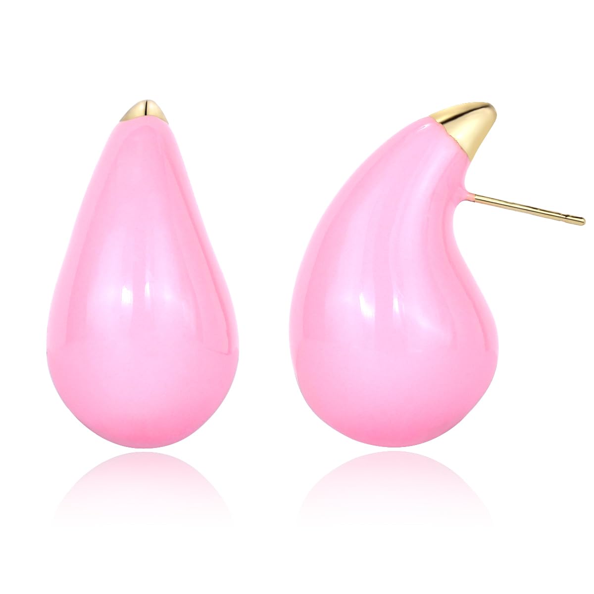 KELMALLChunky Gold Hoop Statement Earrings for Women Thick 18k Gold Plated Oversized Open Hoops 925 Sterling Silver Post Lightweight Hypoallergenic