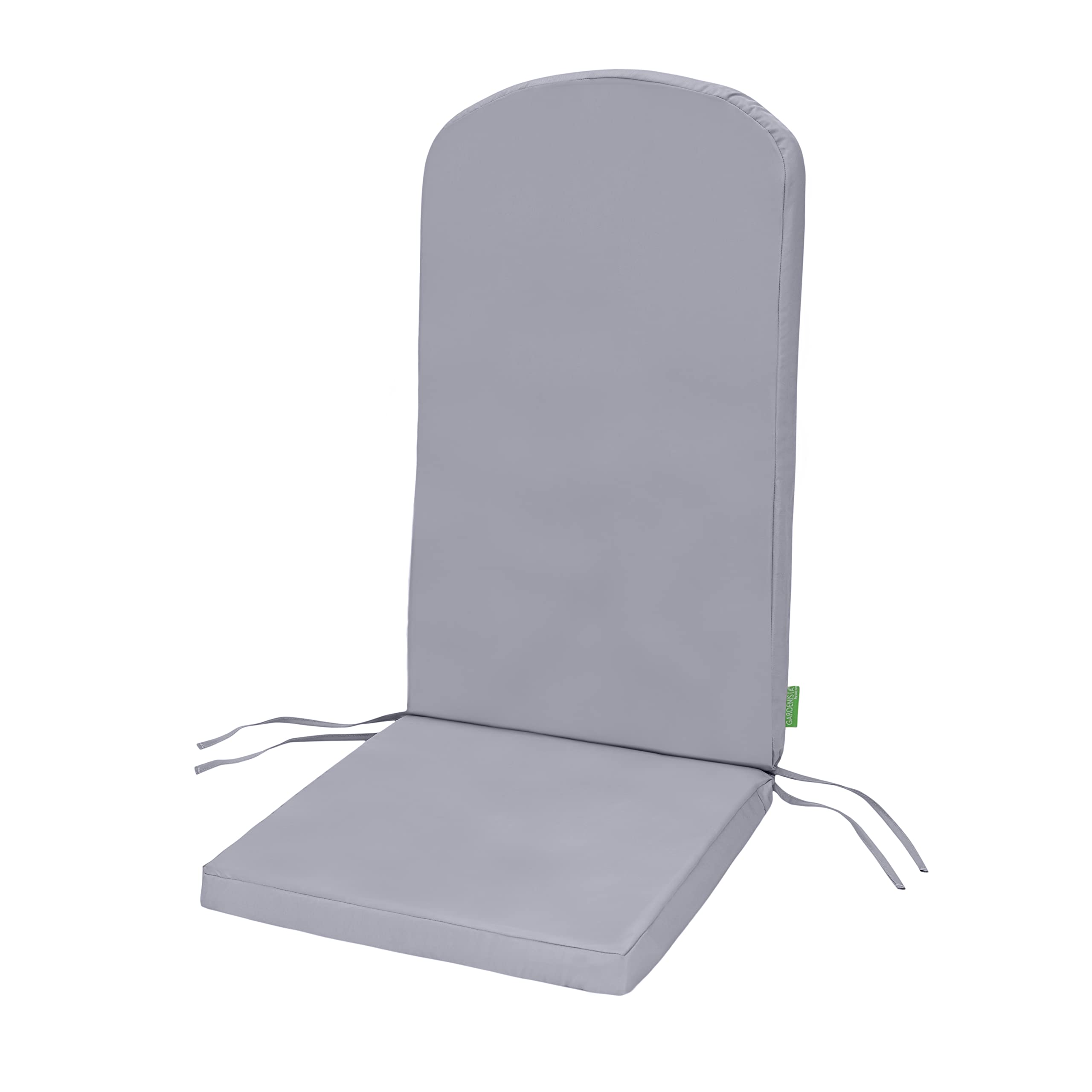 Gardenista Garten Premium Adirondack-Stuhlkissen | Hochlehner-Kissen mit sicheren Bändern | Wasserabweisend und leicht rutschfeste Patio-Stuhlkissen | Einfach abwischbare Sitzkissen (Grau)