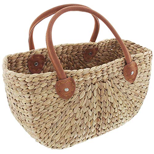 SIDCO Korbtasche Einkaufstasche Shopper Wasserhyazinthe Einkaufskorb natur Strohtasche