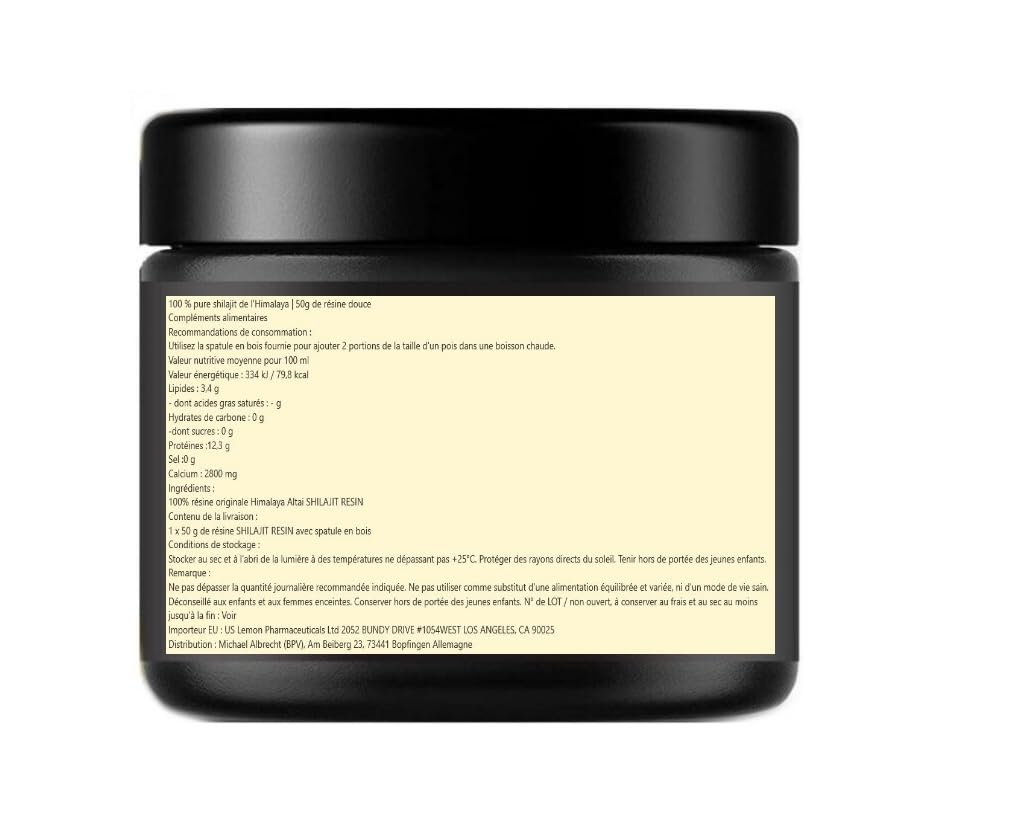 Altai Shilajit Resina, 50 g, más de 80 oligoelementos de las montañas de Altai