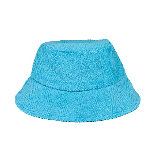 Sprigs Adjustable Terry Cloth Bucket Hat - Terry Bucket Sun Hat - Beach Hat for Summer (Turquoise)