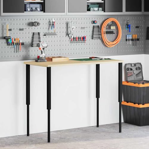 Lumanois Estructura de Banco de Trabajo 2 uds Metal 55x(69-95,5) cm Negro, Mobiliario Accesorios para mesas Patas para mesas, Negro, 6.1kg