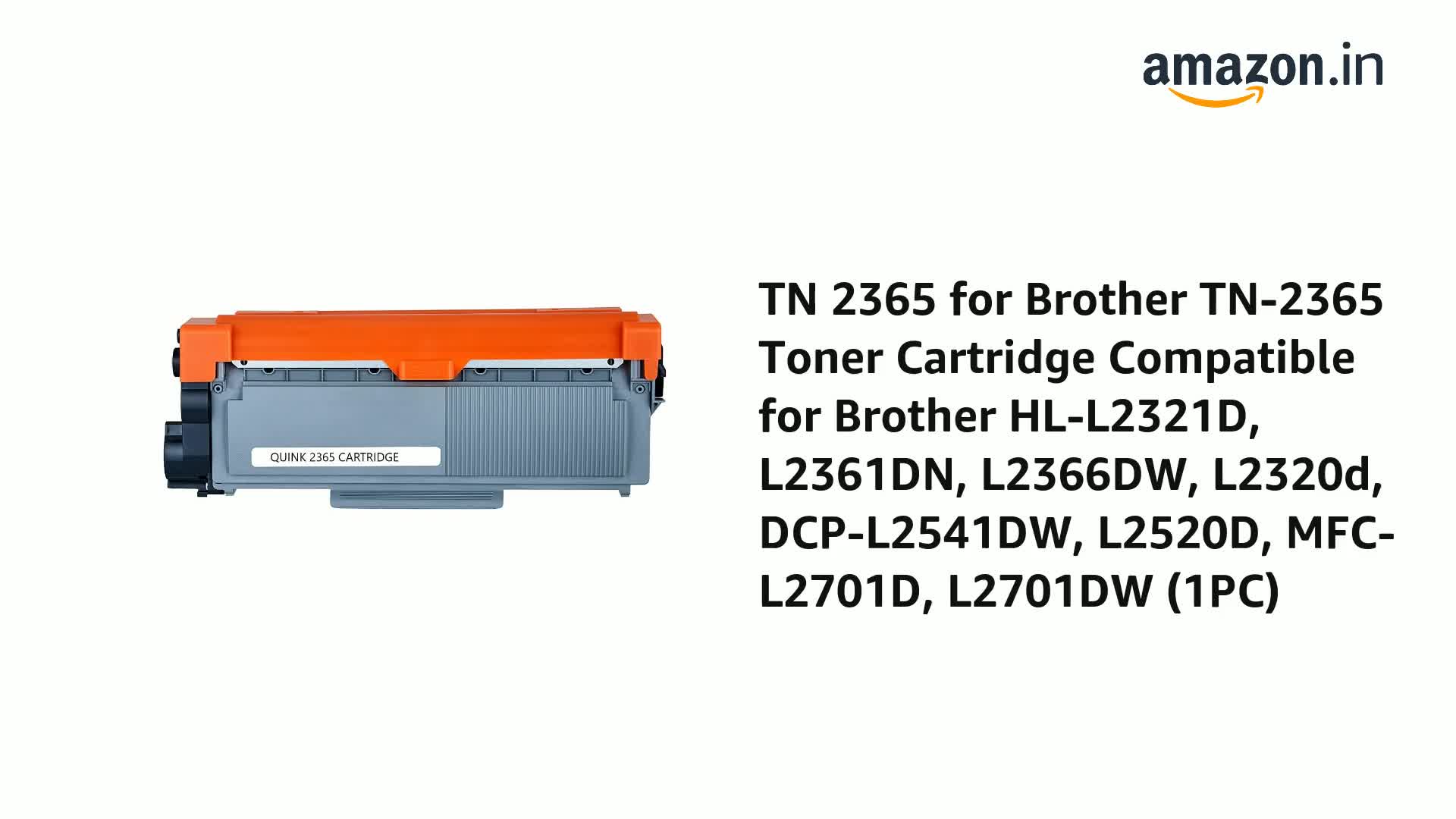 TN 2365 for Brother TN-2365 Toner Cartridge Compatible for Brother