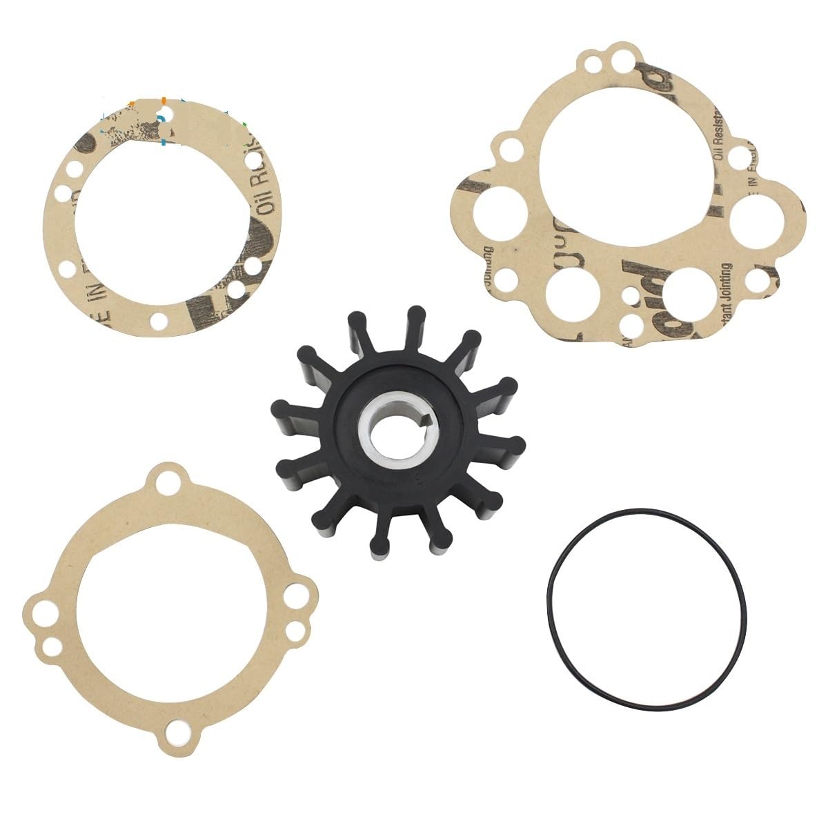 10077K Inboard Marine Flexible Water Pump Impeller Kit for SH-ERW-OOD 10077K Onan 132-0375 CEF 500166 JMP 7110-01