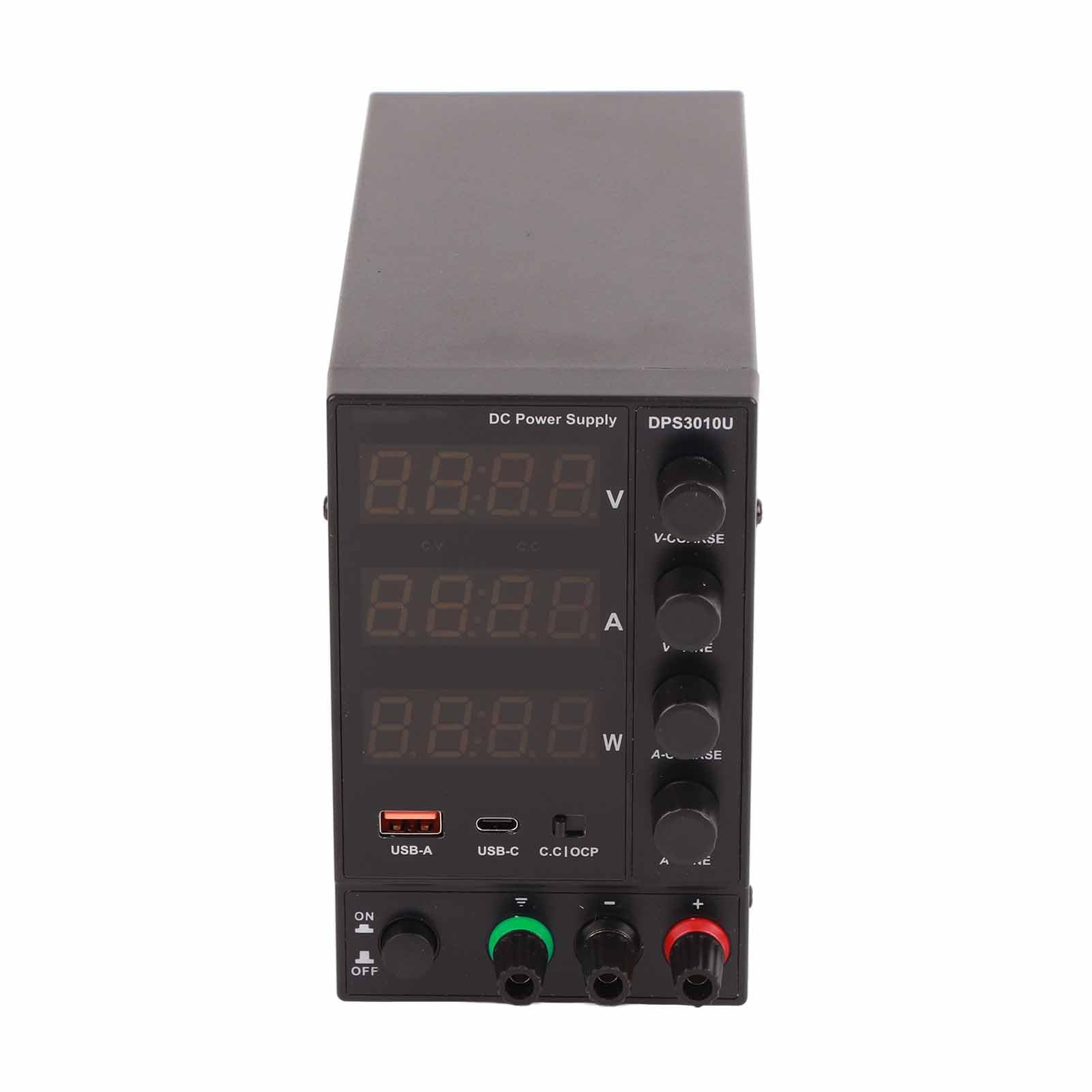 FTVOGUE Regulowane 30 V 10A DC Zasilacz USB Szybkie ładowanie OBTERNEK OBROTOWE DLA PŁATNOŚCI PLAPOWEGO, SZKOŁYCH LABORY I LINE PRODUKCJI (Wtyczka UE 220V 4W)